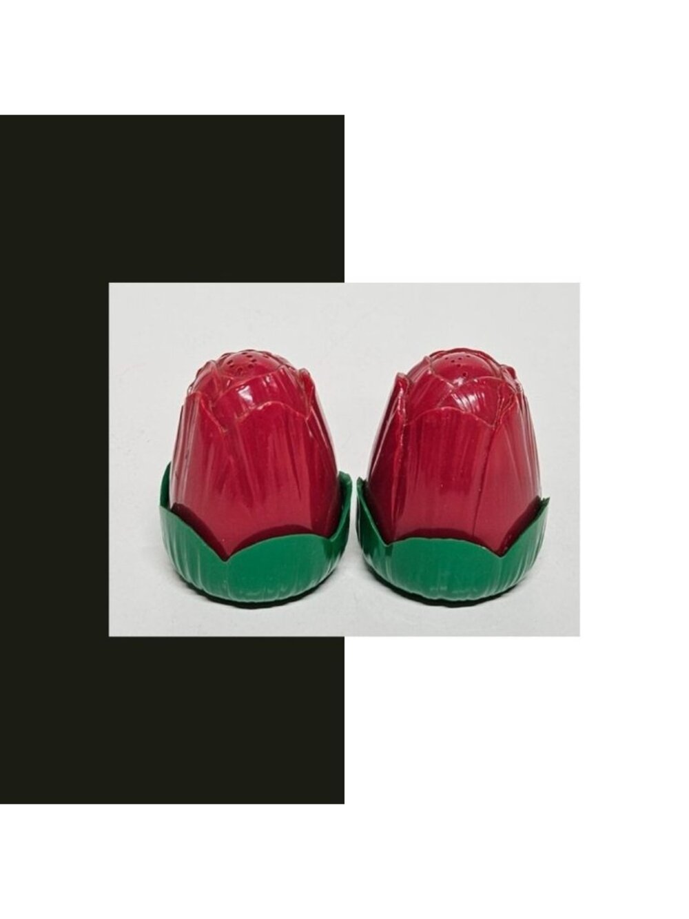 Vintage Jaydon Red Rose Salt and Pepper Shakers